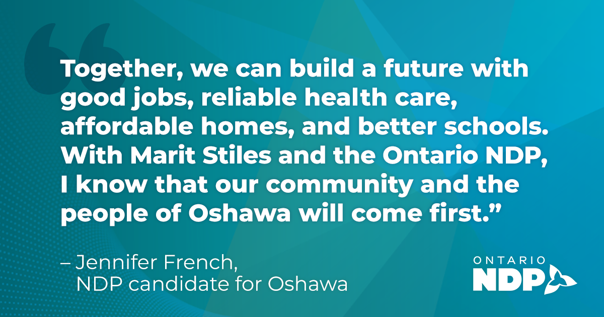 Jennifer French nominated to be the Ontario NDP candidate in Oshawa